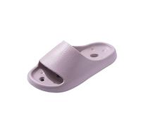 Women's Flip Flops with Holes in the Sole Flat Cloud Shoes Memory Foam Bathing Slippers with Non-Slip Sole Bathing Shoes for Home Slippers Quick-Drying Drain Holes Mules, purple, 4 UK