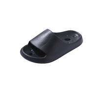 Women's Flip Flops with Holes in the Sole Flat Cloud Shoes Memory Foam Bathing Slippers with Non-Slip Sole Bathing Shoes for Home Slippers Quick-Drying Drain Holes Mules, black, 10 UK