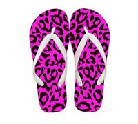 Womens Flip Flops Women's Flip Flops Comfortable Casual Sandals for Beach Pool Party Summer Spring Travel Outdoor Slip On Slide Shoes with Leopard Print White