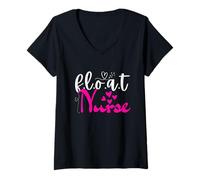 Womens Float Nurse Registered Cute Silly Goose Emergency Department V-Neck T-Shirt