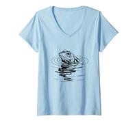 Women's Floating Frog V-Neck T-Shirt