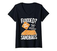 Womens Flooded? Don’t Worry, We’ve Got Sandbags V-Neck T-Shirt