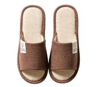 Womens Floor Slippers Memory Foam House Shoes Indoor Cotton and Linen Home Four Seasons Men and Women Couples Linen Cloth Drag Women Robe and Slippers Set Coffee
