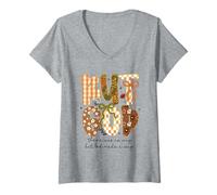 Womens Floral But God Fall Christian Coquette Bow Religious Faith V-Neck T-Shirt