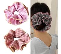 Women's Floral Double Layered Scrunchies With Ruffled Korean Styles Oversized Hair Accessories Party Headwear