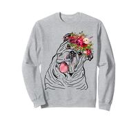 Womens Floral English Bulldog For English Bulldog Owner Sweatshirt