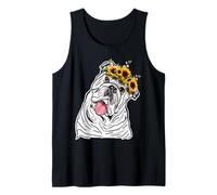 Womens Floral English Bulldog For English Bulldog Owner Tank Top