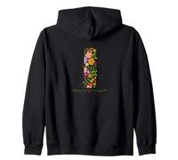 WOMENS FLORAL I INITIAL WATERCOLOR BOTANICAL FLOWER LETTER Zip Hoodie