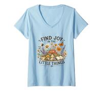 Women's Floral Inspirational Quote Graphic Mushroom Cottagecore V-Neck T-Shirt