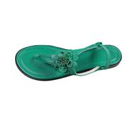 Women's Floral Knot Sandals Summer Lightweight Ankle Strap Flat Shoes Non-Slip Outdoor Open Toe Comfortable Butterfly Sliders Soft Comfortable Memory Foam Trekking Hiking Shoe Green