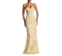 Women's Floral Mesh Bodycon Cami Maxi Dress Elegant Long Spaghetti Strap Halter Lace Up Bodycon Evening Cocktail Prom Dresses