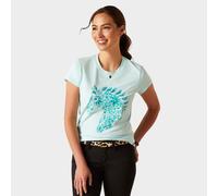 Women's Floral Mosaic T-Shirt, Blue XS