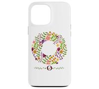 WOMENS FLORAL O INITIAL WATERCOLOR BOTANICAL FLOWER LETTER Case for iPhone 13 Pro Max