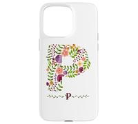 WOMENS FLORAL P INITIAL WATERCOLOR BOTANICAL FLOWER LETTER Case for iPhone 15 Pro Max