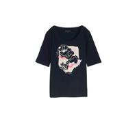 Women's Floral Print T-Shirt Front Tom Tailor Bleu XS