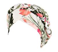 Women's Floral Print Truban Caps Movable Knot Pre Tied Stretchy Sleep All Seasons Beanies Caps Womens Headwear for Chemo Cancer Patient Green