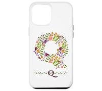 WOMENS FLORAL Q INITIAL WATERCOLOR BOTANICAL FLOWER LETTER Case for iPhone 12 Pro Max