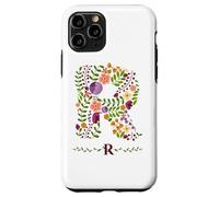 WOMENS FLORAL R INITIAL WATERCOLOR BOTANICAL FLOWER LETTER Case for iPhone 11 Pro