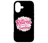 Womens Floral Retired Every Day Is Sunday Funny Retirement Case for iPhone 17