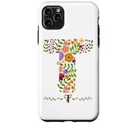 WOMENS FLORAL T INITIAL WATERCOLOR BOTANICAL FLOWER LETTER Case for iPhone 11 Pro Max