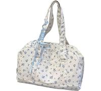 Women's Floral Travel Duffel Bag | Canvas Waterproof Large-Capacity Flower Tote Bag | Cute Weekender Pouch, Carry Luggage Storage for Women, Men, Girls