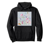 WOMENS FLORAL WATERCOLOR BOTANICAL FLOWER ROBIN & DRAGONFLY Pullover Hoodie