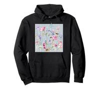 WOMEN'S FLORAL WATERCOLOR SNAIL FLOWER GARDEN BOUQUET STEM Pullover Hoodie