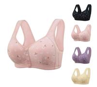 Womens Florals Bras Sale Clearance Ladies Front Fastening Bra Push Up Everyday Bra Full Coverage Bralettes Non Wired Support Underwear Yoga Fitness Minimizer Comfort Sleep Bralette Breathable