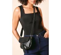Womens Florence Faux Leather Small Cross Body Bag With Tassel Detail Black One Size