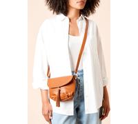 Womens Florence Faux Leather Small Cross Body Bag With Tassel Detail Tan One Size