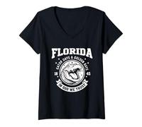 Womens Florida Gator Days & Golden Rays Retro Alligator Head V-Neck T-Shirt