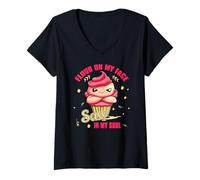 Womens FLOUR ON MY FACE SASS IN MY SOUL V-Neck T-Shirt