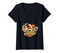 Women's Flow Motion State Speed Control Energy Design V-Neck T-Shirt