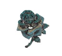 Women's Flower Brooch 2pc large red rose crystal brooch