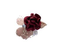 Women's Flower Brooch 2pc Satin Rose Boutonniere Brooches