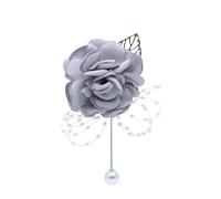 Women's Flower Brooch 2pc Satin Rose Boutonniere Brooches