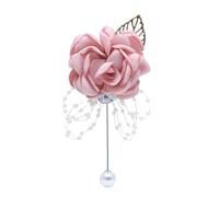 Women's Flower Brooch 2pc Satin Rose Boutonniere Brooches