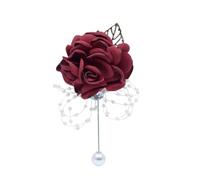 Women's Flower Brooch 2pc Satin Rose Boutonniere Brooches