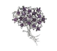 Women's Flower Brooch Enamel Hydrangea Pins For Women Unisex Rhinestone Flower Brooches Event Party Backpack Decoration Clothes Accessories(Purple)