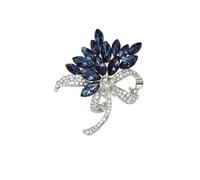 Women's Flower Brooch Rhinestone Violet Flower Brooch For Women Unisex Glass Botanical Pins Event Party Backpack Decoration Clothes Accessories(Silver Blue)