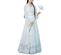 Women's Flower Embroidery Hanfu Flowy Wide Sleeve Duijin Qiyao Ruqun Dress Ancient Chinese Clothing Classical Dance Wear
