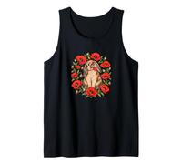 Womens Flowers Floral Mini Holland Lop Bunny Rabbit Lover Tank Top