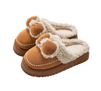 Womens Fluff Plush Slippers Ladies Cosy Memory Foam Warm Winter Mule Slippers Slip on Comfy Arch Support House Shoes with Non-Slip Indoor Outdoor Hard Sole#018a