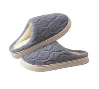 Womens Fluffy Indoor Shoes Quilted Slippers Textured Wide Fit House Mules | Faux Fur Lined Memory Foam Warm Sliders Bedroom Lounge Wear Winter Comfortable Thick Sole Anti Skid Flat Shoes