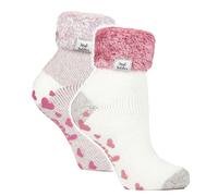 Womens Fluffy Quarter Bed Socks by Heat Holders - 2 Pack Soft Sleep Socks