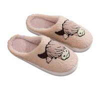 Women's Fluffy Slippers, Cute Love Heart Embroidered Plush House Slippers, Cozy Memory Foam Slip - on Indoor Bedroom, Living Room, Warm Non - Slip Home Slippers for Women Men