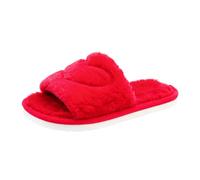 Women's Fluffy Slippers Lightweight Open Toe Sliders Slip On Plush Shoes | Winter Soft Cosy Slipper with Non Slip Sole Comfortable Lounge Shoe Indoor Outdoor Anti-Slide Slipper