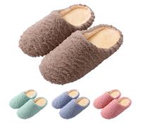 Womens Fluffy Slippers Terry Cloth Slippers Women Comfortable Couple Sliders Memory Foam Mules Sliders Lightweight Flat Slides Winter Warm Slides Cozy Unisex Slipper Indoor Slip On Shoes
