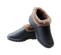 Womens Fluffy Snow Boots Womens Faux Leather Boots Slip On Fuzzy Collar Booties Anti Skidding Walking Booties Round Toe Outdoor Boot For Snow Plian Thermal Boot Cozy Daily Wear Bootie
