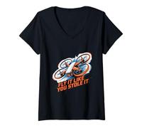 Womens Fly It Like You Stole It Drone Pilot Racing FPV V-Neck T-Shirt